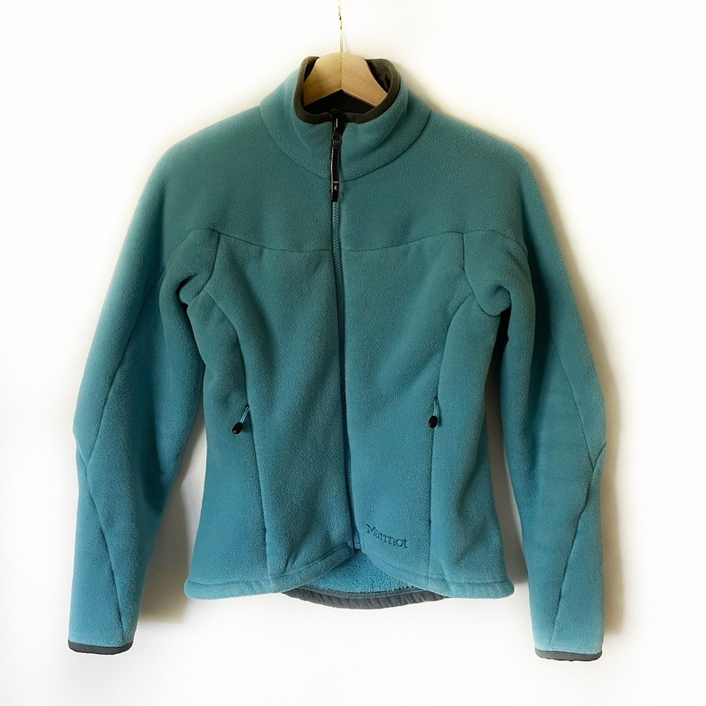 Marmot Polartec Blue Sherpa Fleece Full Zipper Warm Teddy Soft Jacket Size 4